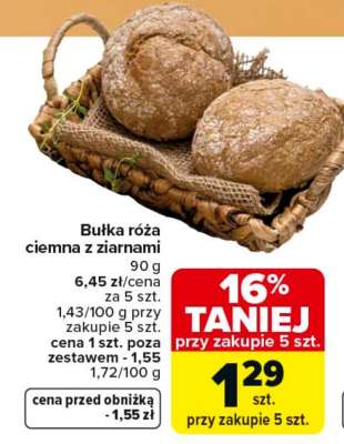 Bułka róża ciemna z ziarnami