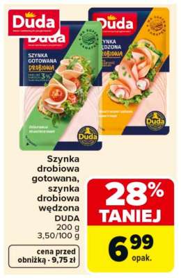 Szynka drobiowa gotowana, szynka drobiowa wędzona DUDA