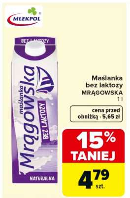 Maślanka bez laktozy MRĄGOWSKA