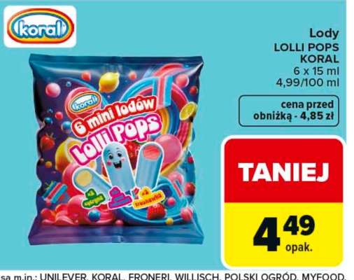 Lody LOLLI POPS KORAL