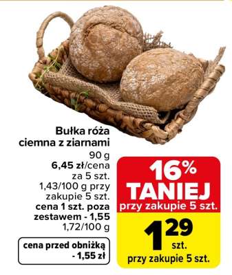 Bułka róża ciemna z ziarnami