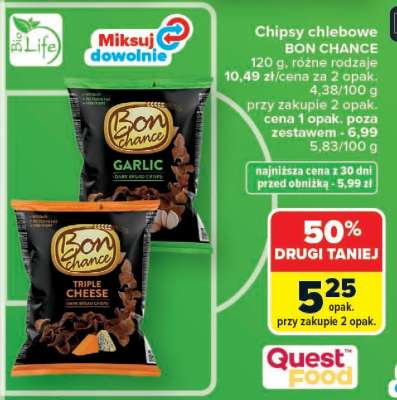 Chipsy chlebowe BON CHANCE