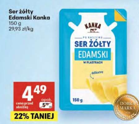 Ser żółty Edamski Kanka