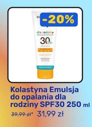 Kolastyna Emulsja do opalania dla rodziny SPF30 250 ml