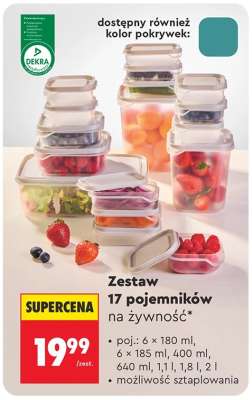 Zestaw 17 pojemników na żywność