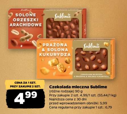 Czekolada mleczna Sublime