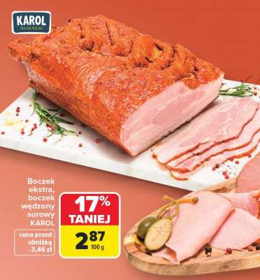Boczek ekstra, boczek wędzony surowy KAROL