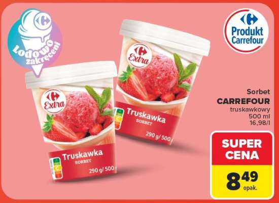 Sorbet CARREFOUR truskawkowy
