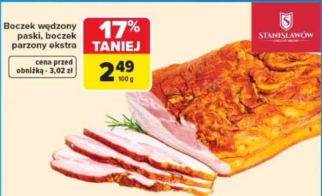 Boczek wędzony paski, boczek parzony ekstra