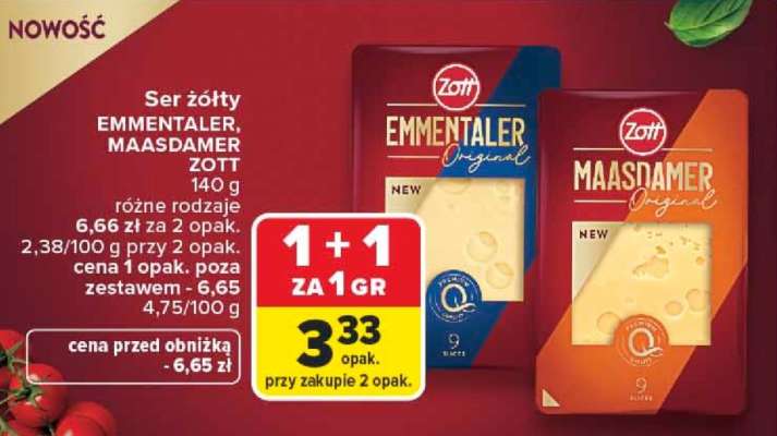 Ser żółty EMMENTALER, MAASDAMER ZOTT