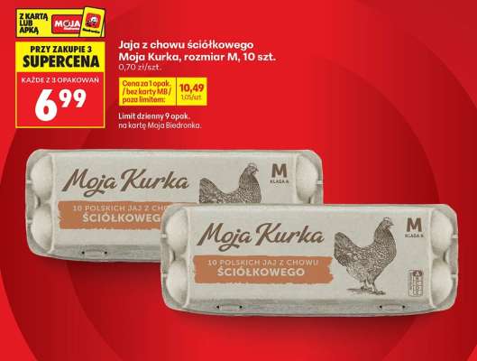Jaja z chowu ściółkowego Moja Kurka, rozmiar M, 10 szt.