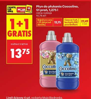 Płyn do płukania Coccolino, 51 prań, 1,275 l