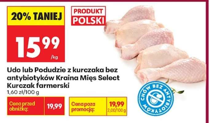 Udo lub Podudzie z kurczaka bez antybiotyków Kraina Mies Select Kurczak farmerski
