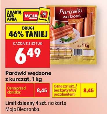 Parówki wędzone z kurcząt , 1 kg