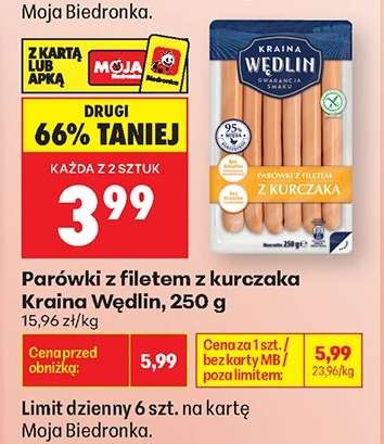Parówki z filetem z kurczaka Kraina Wędlin 250 g