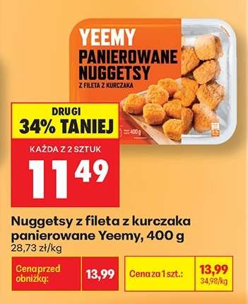 Nuggetsy z fileta z kurczaka panierowane Yeemy, 400 g