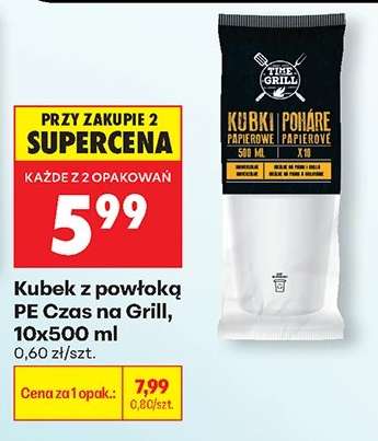 Kubek z powłoką PE Czas na Grill, 10x500 ml