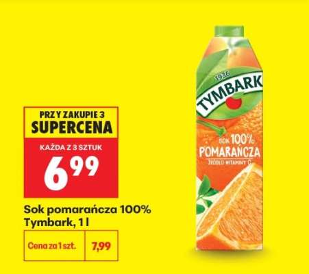 Sok pomarańcza 100% Tymbark, 1l