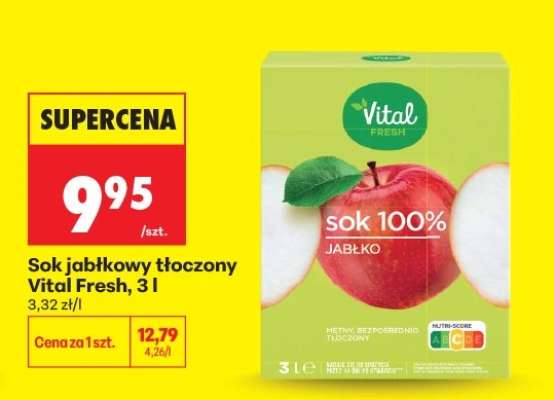 Sok jabłkowy tłoczony Vital Fresh, 3 l