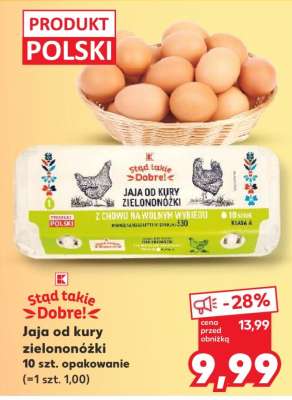 Jaja od kury zielononóżki 10 szt opakowanie