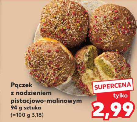 Pączek z nadzieniem pistacjowo-malinowym