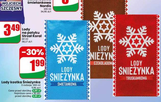 Lody kostka Śnieżynka