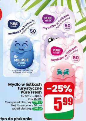 Mydło w listkach turystyczne Pure Fresh