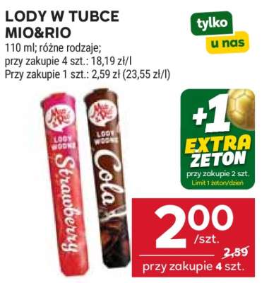 Lody w tubce Mio&Rio