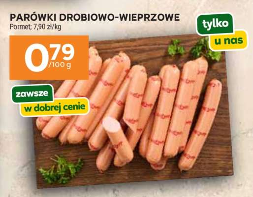 Parówki drobiowo- -wieprzowe
