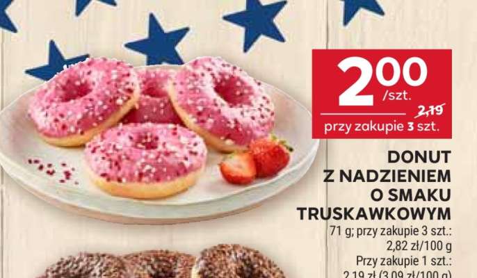 DONUT Z NADZIENIEM O SMAKU TRUSKAWKOWYM
