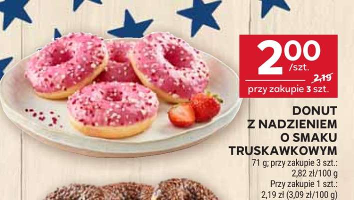 DONUT Z NADZIENIEM O SMAKU TRUSKAWKOWYM