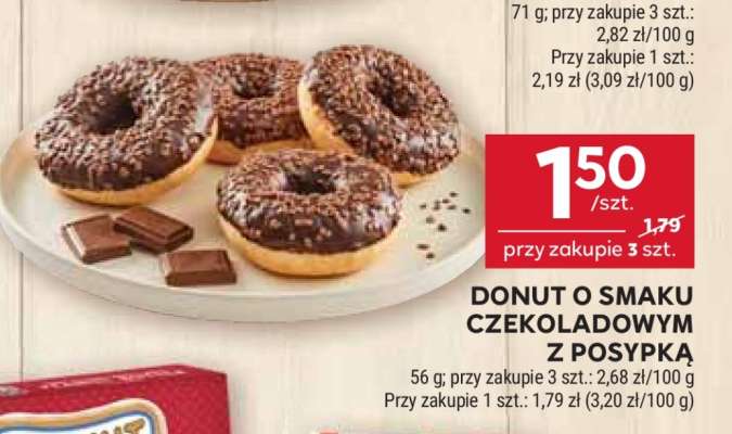 DONUT O SMAKU CZEKOLADOWYM Z POSYPKĄ