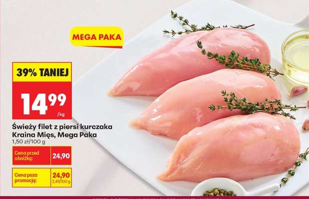 Świeży filet z piersi kurczaka Kraina Mięs, Mega Paka