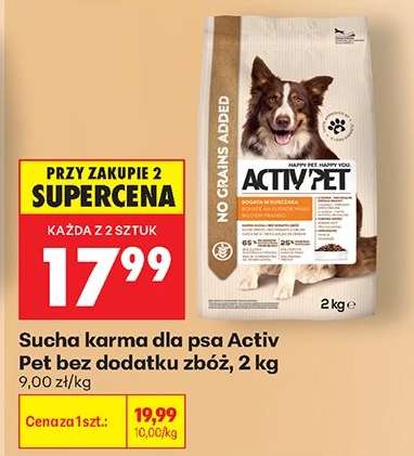 Sucha karma dla psa Activ Pet bez dodatku zbóż, 2 kg