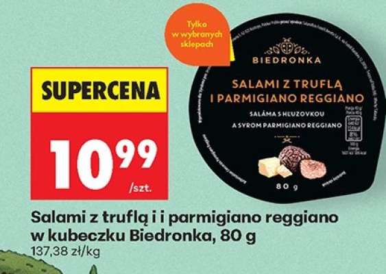Salami z truflą i i parmigiano reggiano w kubeczku Biedronka, 80 g