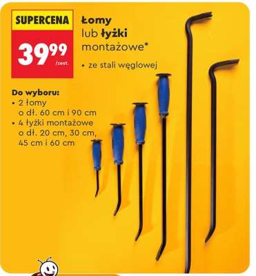 Łomy lub łyżki montażowe