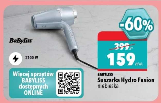 BABYLISS Suszarka Hydro Fusion niebieska