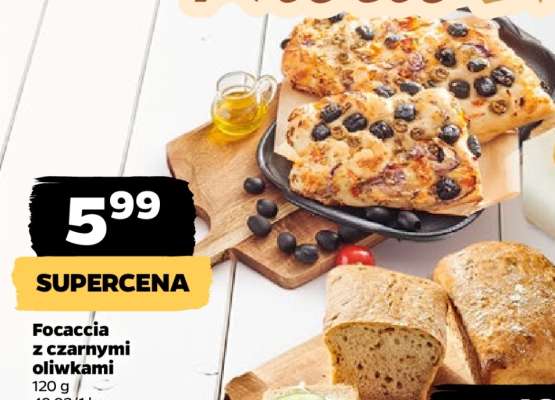 Focaccia z czarnymi oliwkami