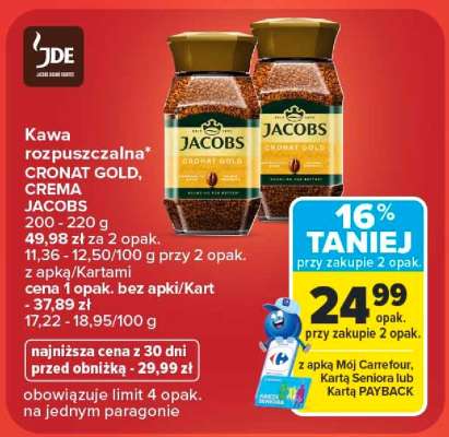 Kawa rozpuszczalna CRONAT GOLD, CREMA JACOBS