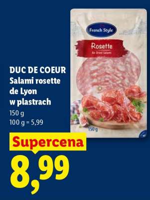 DUC DE COEUR Salami rosette de Lyon w plastrach