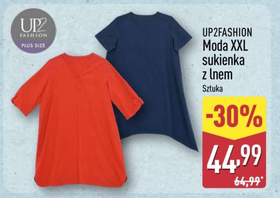 UP2FASHION Moda XXL Sukienka z lnem