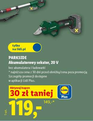 PARKSIDE Akumulatorowy sekator 20 V