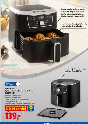 SILVERCREST Frytkownica beztłuszczowa Air Fryer, 2000 W, 3 w 1