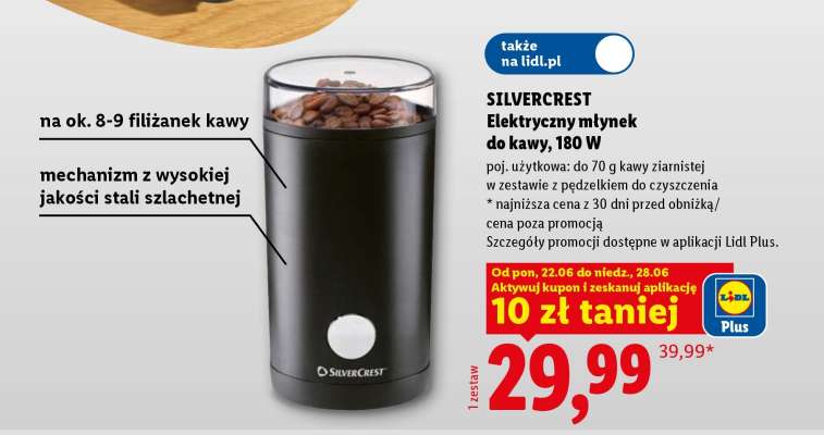 SilverCrest Elektryczny młynek do kawy, 180 W