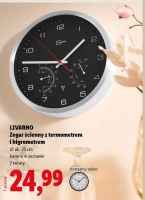 LIVARNO Zegar ścienny z termometrem i higrometrem