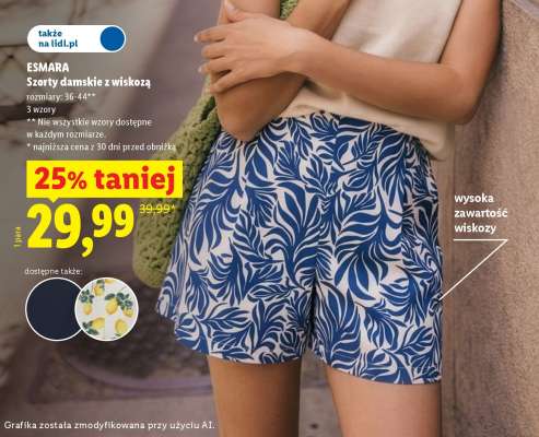 ESMARA Szorty damskie z wiskozą