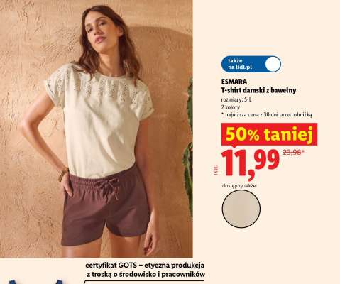 T-shirt damski z bawełny