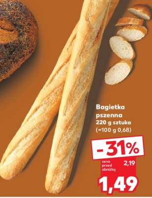 Bagietka pszenna 220 g sztuka