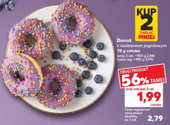 Donut z nadzieniem jagodowym 70 g sztuka