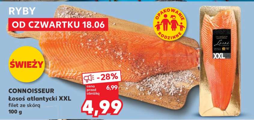CONNOISSEUR Łosoś atlantycki XXL filet ze skórą